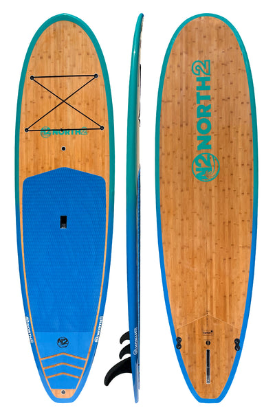 N2 10' bamboo fiberglass blue green cardiff all around paddle board