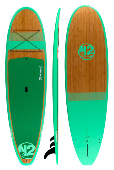 N2 10' bamboo fiberglass seafoam green cardiff all around paddle board