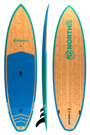 N2 10' bamboo fiberglass blue green sessions surf style paddle board