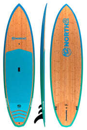 N2 10' bamboo fiberglass blue teal sessions surf style paddle board