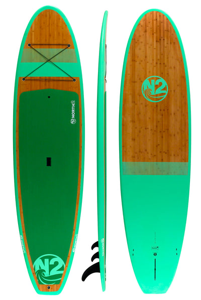 N2 11' bamboo fiberglass seamfoam green cardiff all around paddle board