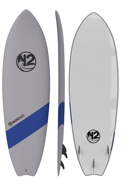 N2 6' blue soft top surfboard fish 