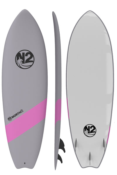 N2 6' pink soft top surfboard fish 