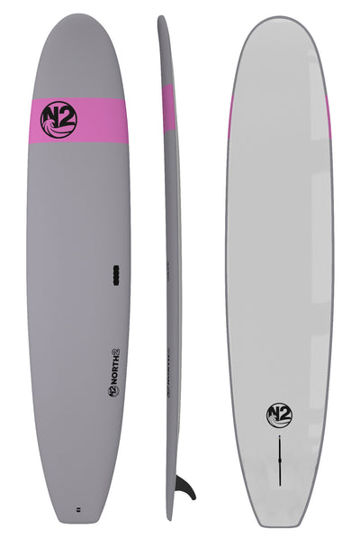 N2 9'2" pink soft top surfboard longboard 